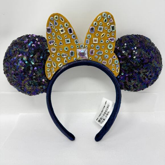 Walt Disney World 50th Anniversary Minnie Mouse Ears Headband Sequin Jeweled Bow